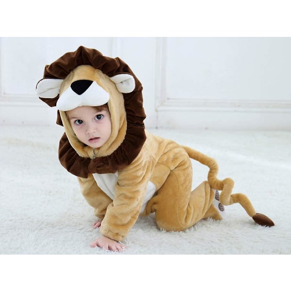 Baby Dinosaur Costume Barn Søt Hoodie Jumpsuit Halloween Lion 6-12 Months