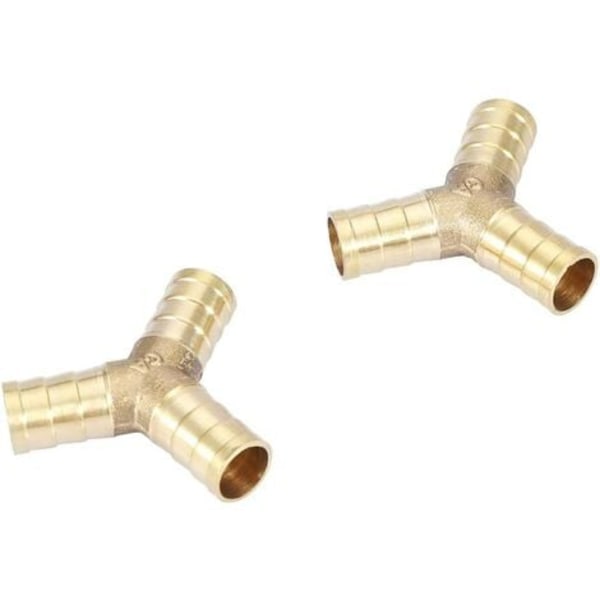 3-vägs mässing hullingförsedd Y-koppling, snickare T-skarv Luftgas Vattenkoppling (12 mm 2 st)