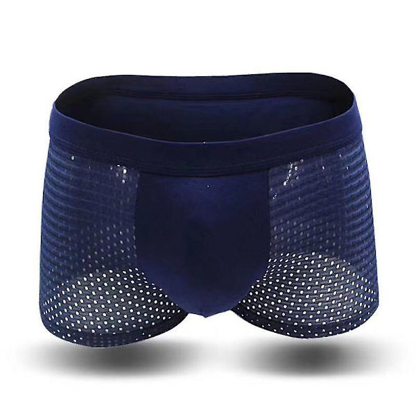 Män Mesh Boxer Brief Trunks Shorts Andas kalsonger Dark Blue L