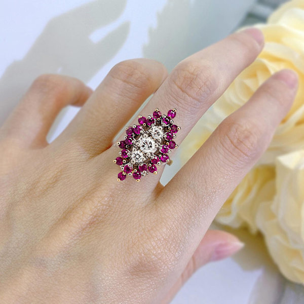 Dam Ring Blomma Form Rhinestones Dam Cubic Zirconia Blommig Ring Smycken Presenter US 6