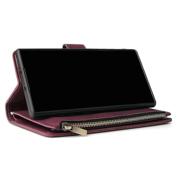 Etui til Samsung Galaxy Note 10 Plus Læder Magnetisk Pung Lynlåslomme Beskyttelse Håndrem Kompatibel med Samsung Galaxy Note 10 Plus Etui C2