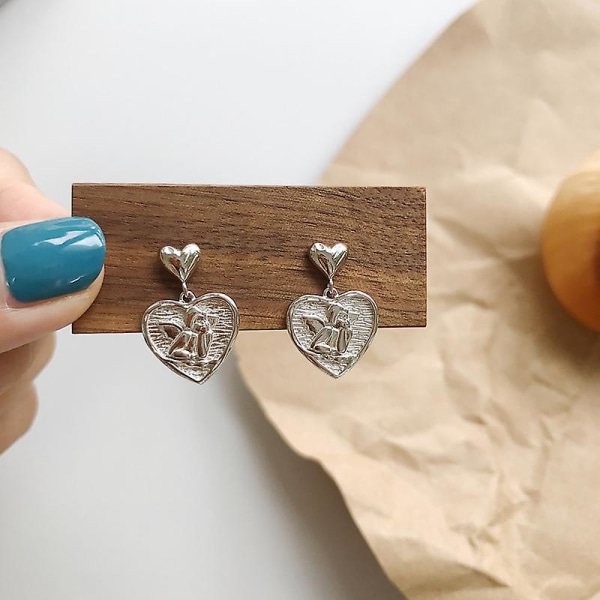 Øreringe Sølv S925 Heart Stud Fashion Jewelry Ac7534
