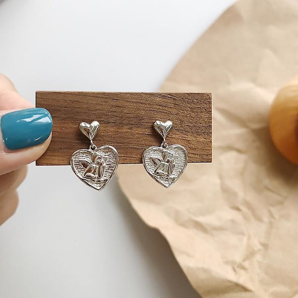 Örhängen Silver S925 Heart Stud Modesmycken Ac7534