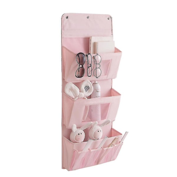 Oxford Hanging Bag Door Kosmetik Organizer Multi-layer Sovesal Opbevaringspose Pink