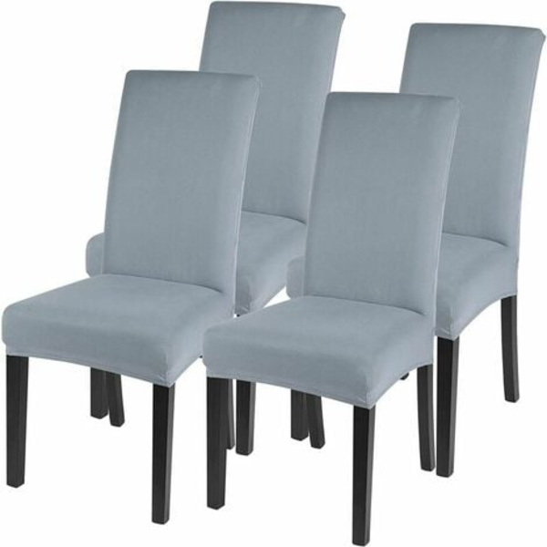 Set med 4 avtagbara och tvättbara stolsöverdrag