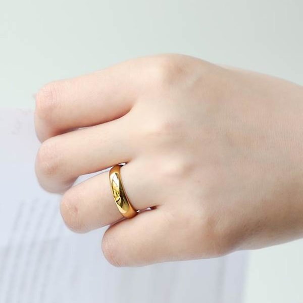 Unisex simpel høj polsk almindelig kuppel fingerring par forlovelse smykker gave Rose Gold US 8