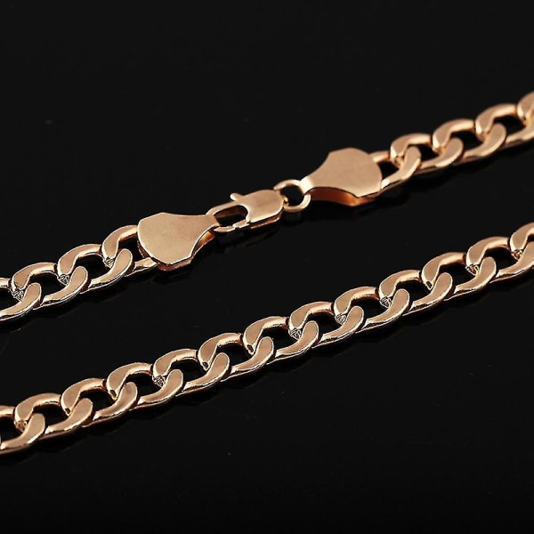 Män Kvinnor Mode Lyxfylld Curb Cuban Link Guld Halsband Smycken Kedja