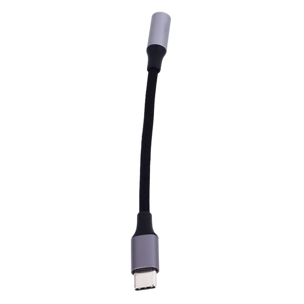USB C til 3,5 mm lydjack-adapter fleksibelt AUX-kabel til telefon tablet