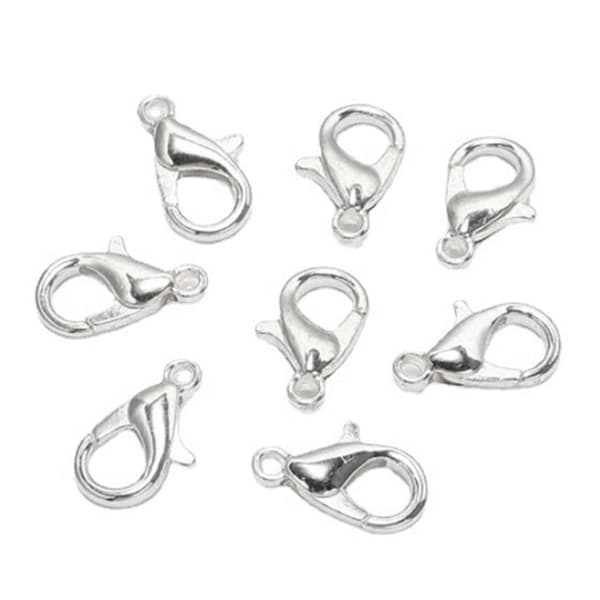 200 st Hummerlås Zinklegering 1,27x0,5 cm Robust Mångsidig Silver