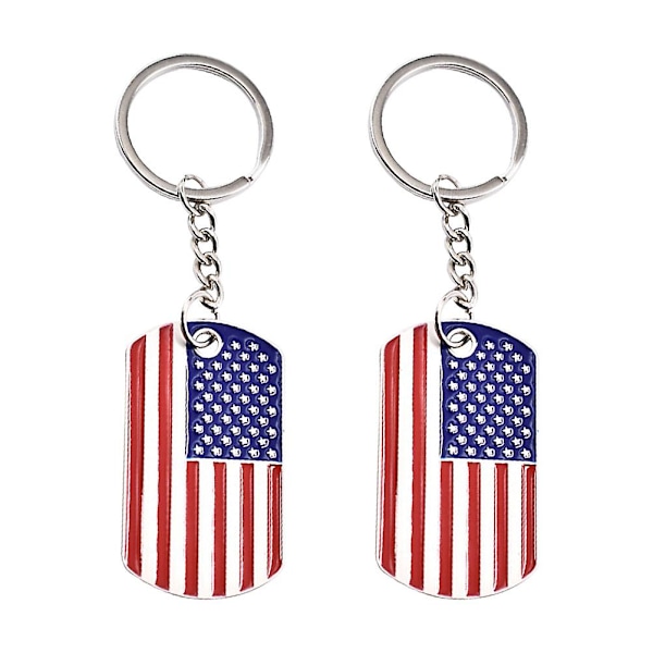 2 stk nøkkelring American Flag Creative Attraktiv mote Kechain Hengende Ornament Tilbehør For Venner
