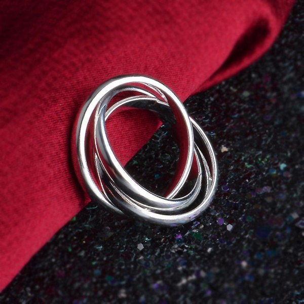 Kvinnor Creative Smooth 3 Circles Cross Finger Ring Bröllopsfest Smycken Present US 9