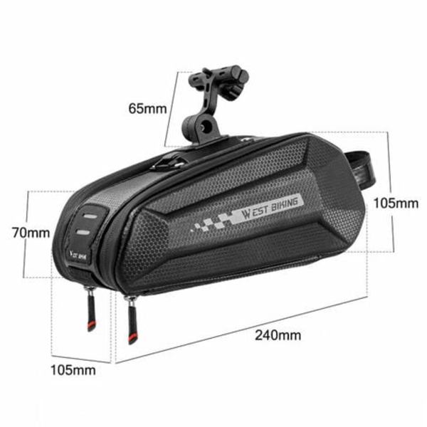 Cykeltaske Ridning Travel Quick Release Let at installere Hard Cover Tasker Reflekterende Strips Vandtæt Utility Riding Tool