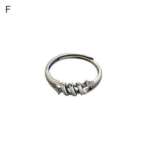 Åben ring Justerbar kreativ form belagt sølv Fade-resistent åben ring modesmykker til kvinder F