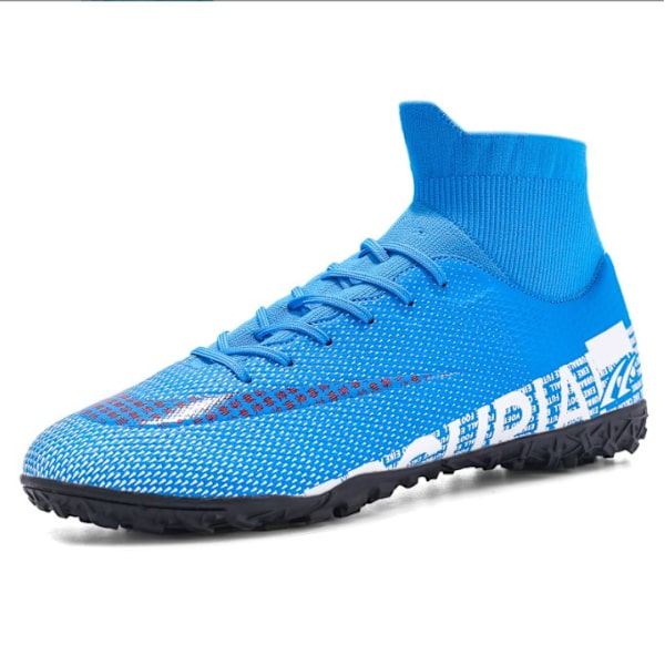 Utendørs fotballsko Høyankeltrening Sportssneakers Broken nail blue 39