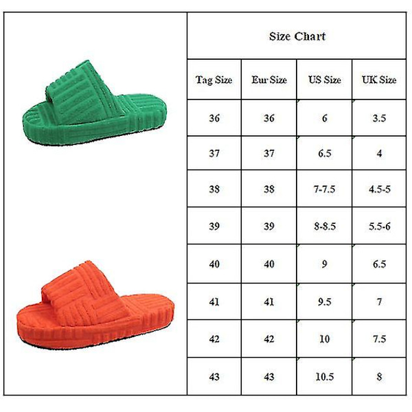 Naisten Talvi Lämmin Fluff Slip On Tossut Litteät Sliders Kengät Green 40