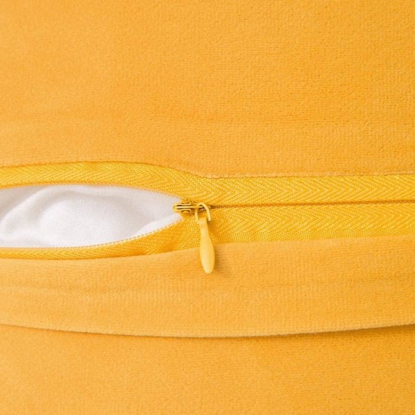 Paket med 2 Sammets-kuddfodral Pompom Dekorativa örngott Solida mjuka kuddfodral Med Poms Fyrkantig För Soffa Soffa Sovrum Bil 18x18tum Da 24 x24 Mustard Yellow