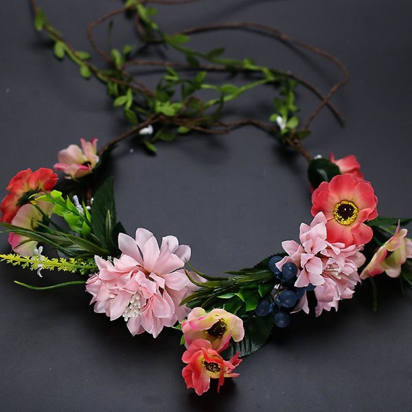 Flower Crown Pannband Rotting Vines Krans Garland Blommor Bröllop Brud Hår Accessoarer För Kvinnor C