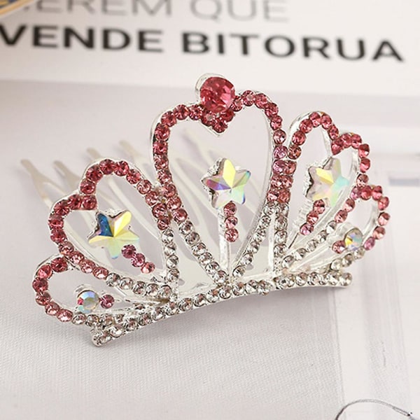 Barne Rhinestone Crown Hair Comb Babytilbehør Barnas Day Hodeplagg Style 12