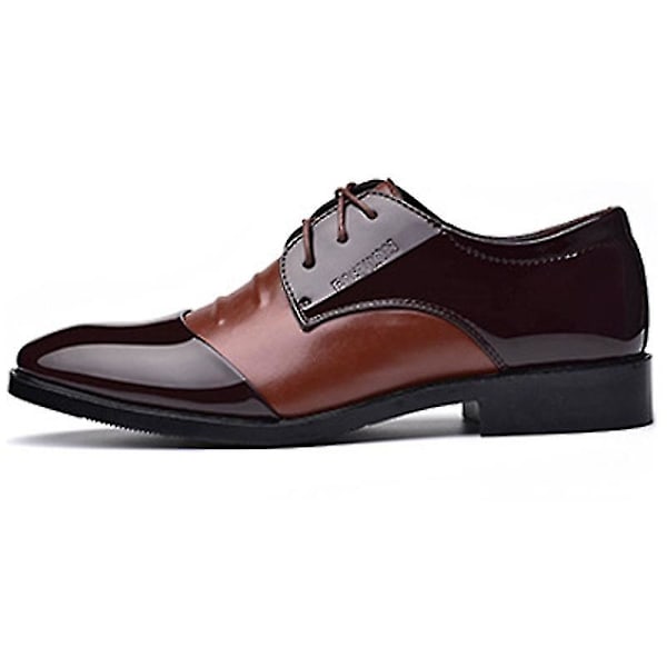 Män Bröllop Business Party Patent Formella Smart Skor Brown 41