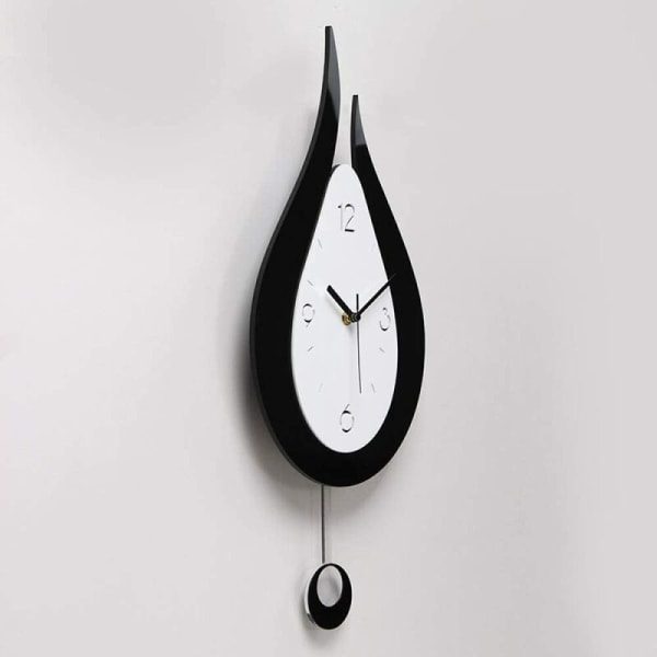 Svart vattendroppe Modern Minimalistisk Kreativ Swing Väggklocka Kreativ Mode Väggklocka Sovrumsväggklocka，Dekorativ W