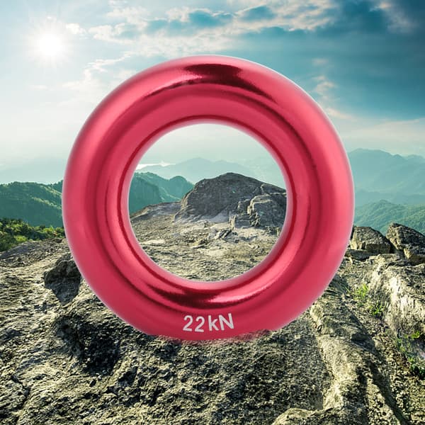 Röd Aluminium Rappel Klätterring Perfekt Spänning Legering O-ring
