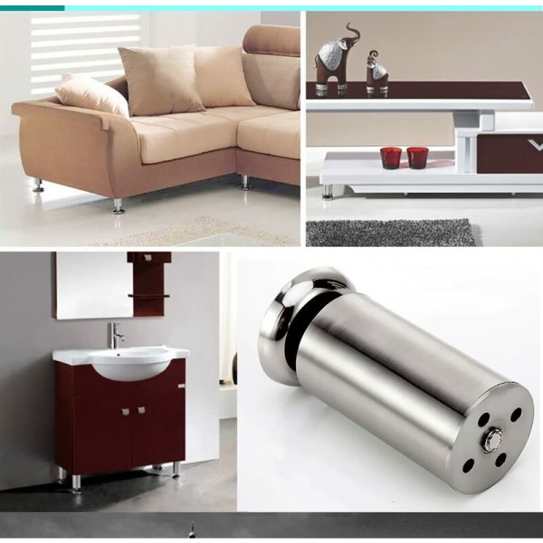 4 stk rustfrit stål møbelben 50*120 venstre stålmøbelben rustfrit stål sofaben,