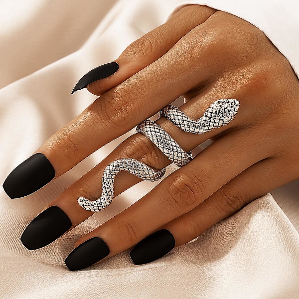 Big Punk Style Retro Snake Ring Legering Ringer For Kvinner Herre Ringer Mote Smykker Anillos Mujer Anillo Hombre