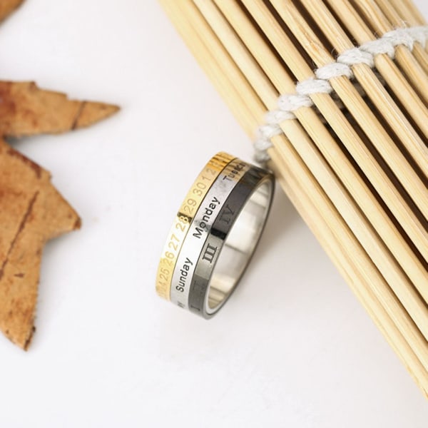 Udsøgt mænd Ring Tre-farve Rotation Slidfast multifunktionel Unik Finger Ring til arbejde US 7