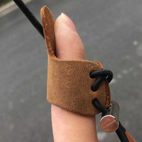 Tradisjonell bueskyting jakt skytehanske Tab Finger Guard Protector Gul