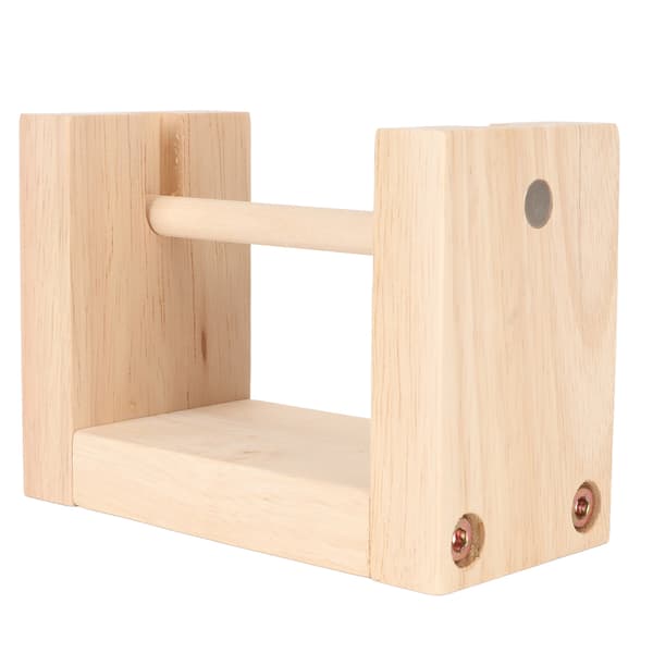 Garnholder i tre, 13 cm lang, solid, glatt, roterbar, enkel montering, garndispenser for hekling, strikking og søm