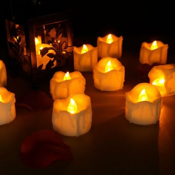 12 LED Blinkande Flameless Candle Light Batteridrivet värmeljus för bröllop Bordsdekoration Alla hjärtans dag Halloween