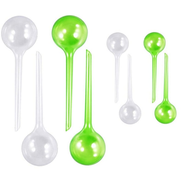 Bevattningsbubbla (paket med 8) - Bekväm bevattningsboll i glas för att vattna dina växter på semestern (grön och genomskinlig
