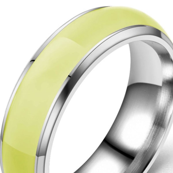 Enkel mode unisex lysande enfärgad glödande ring smycken tillbehör Green US 12