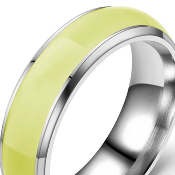 Enkel mote unisex lysende ensfarge glødende ring smykker tilbehør Blue US 7