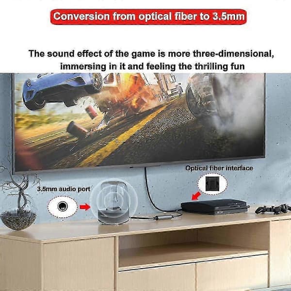 Digital til analog lydkonverteringskabel, digital Spdif/optisk & koaksial til analog L/R RCA lydkabel til //TV