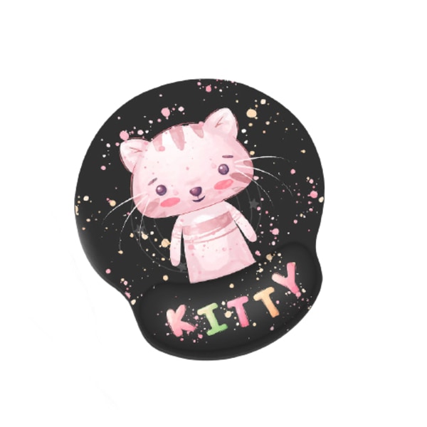 Lent Bounce Memory Foam handledsmusmatta - rosa söt katt