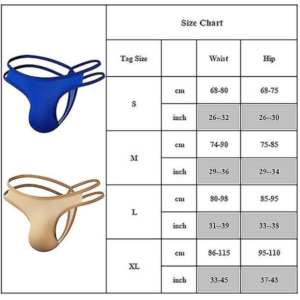 4 kpl / set Miesten seksikkäät stringit alushousut Alushousut M