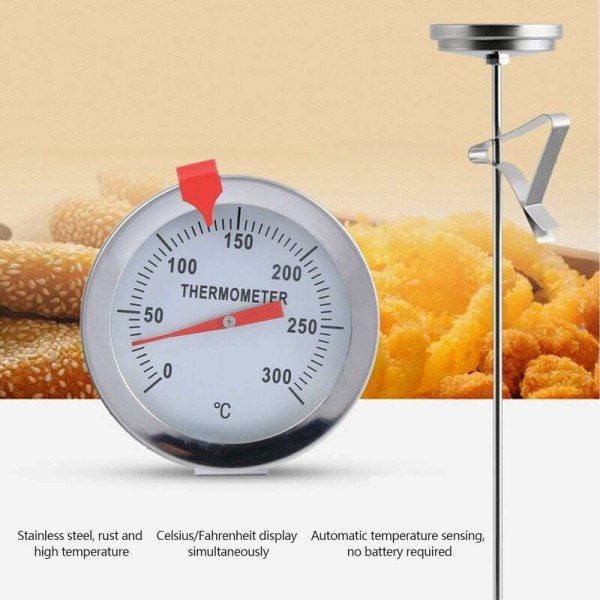 Sondelængde 150 mm Frituretermometer Madlavningstermometer til BBQ Grill Køkkengrej