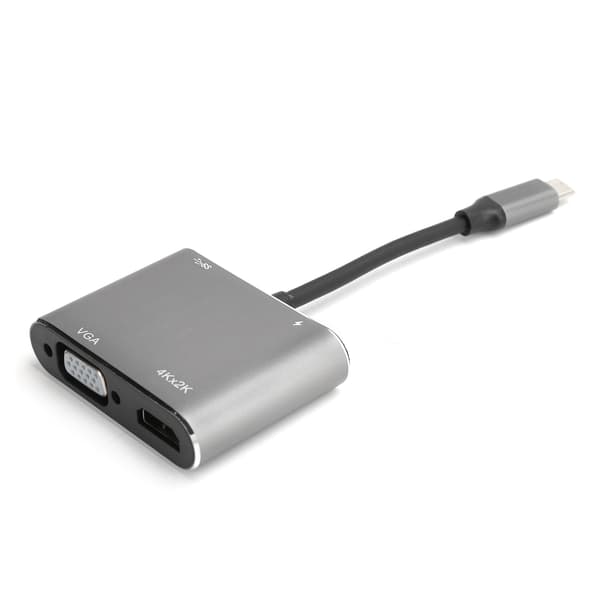 USB C til HDMI VGA USB 3.0 Dockingstasjon 4 i 1 Konverter 4K