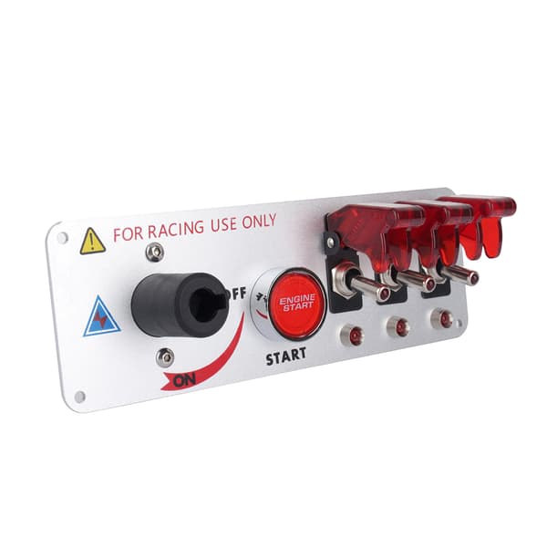 5 i 1 DC 12V Vippe Opp Tenningsbryter Panel Bilmotor Start Trykknapp med LED