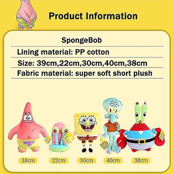 Mjuka leksaker Svampbob Fyrkant Plyschdocka - Roll: Gary Snigeln - Mjuka leksaker för barn Presenter A 22cm