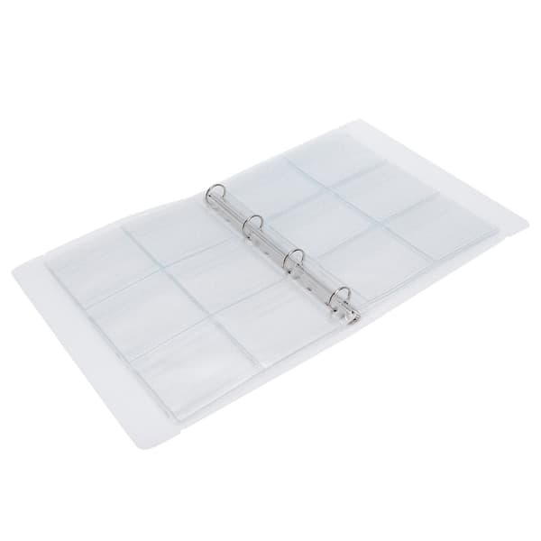 Transparent Binder Foto Organizer Badge Opbevaringsbog Perforeret Ring Samlemappe 6 Sider Shell 6 Hul Inderside