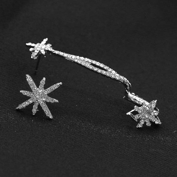 diamant asymmetrisk snø øredobber Starfish Stud smykker