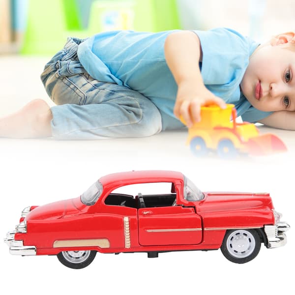 36 Legering Pull Back Leksaksbil Modell med Ljud Ljus Klassisk Röd Gåva för Barn