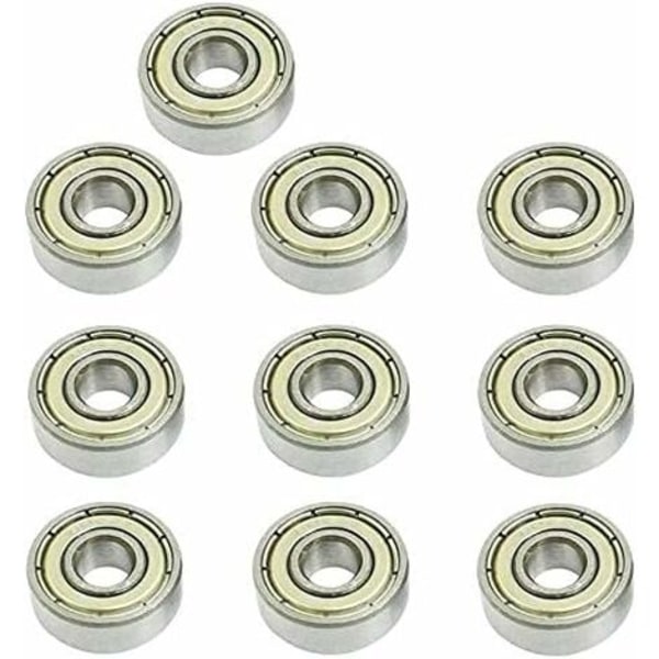 606ZZ Deep Groove Kulelager 6 x 17 x 6mm, 10 stk, Miniatyr metall dobbeltskjermede kulelager, egnet for Skateboa