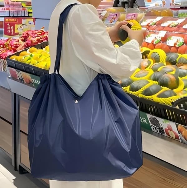 Ekstra stor sammenleggbar handlepose - Multifunksjonell totebag og strandveske
