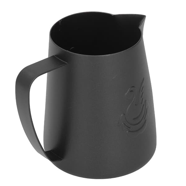 420ML 304 Rustfrit Stål Mælkeskumningskande Strømlinet Design Olecranon Tud Sort
