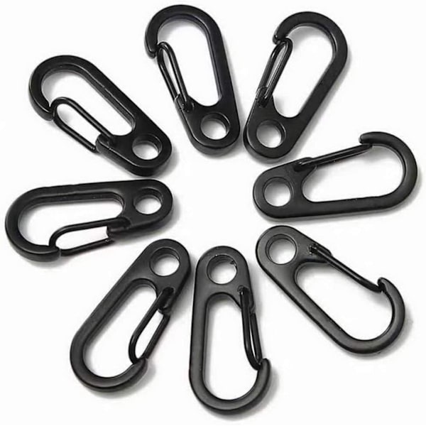 10st Mini Karbinhake Clip, klättring Håller Clip Spänne Fjäderspännen För ryggsäck För Camping Klättring Vandring Utomhus Nyckelring (svart)