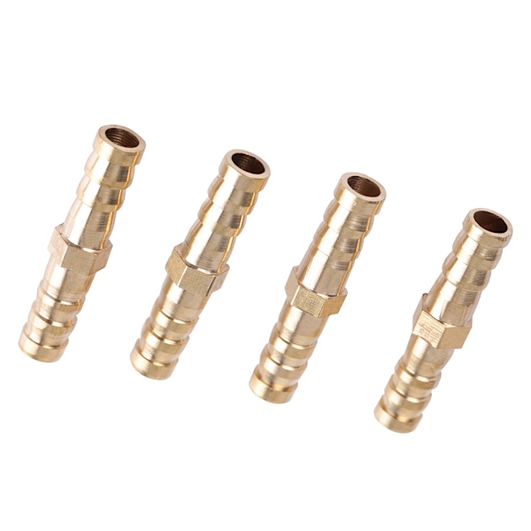 Messing Slange Studs Reducer Fitting 8mm til 8mm 4 Pakke