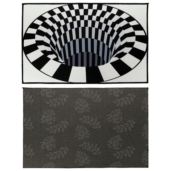 Moderne Ovalt 3D-printet Teppe 60x90cm